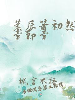 叶辰萧初然最新章节章