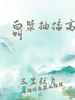 白浆抽搐高潮尖叫