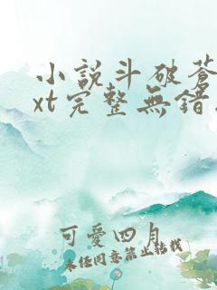 小说斗破苍穹txt完整无错版