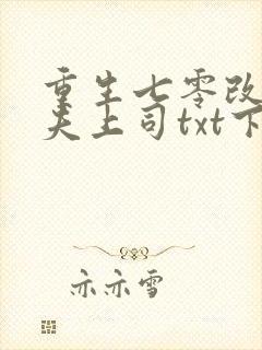 重生七零改嫁前夫上司txt下载全文下载