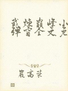 武炼巅峰小说无弹窗全文免费阅读