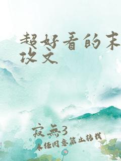 超好看的末世主攻文