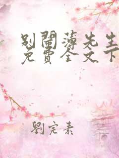 别闹薄先生小说免费全文下载