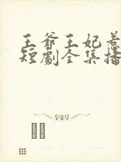 王爷王妃惹不得短剧全集播放