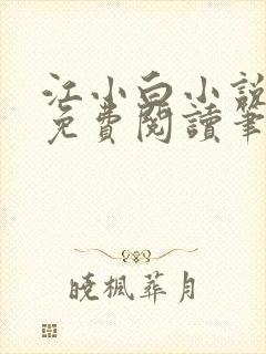 江小白小说全文免费阅读笔趣阁