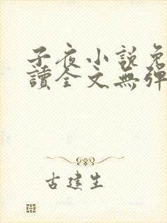 子夜小说免费阅读全文无弹窗