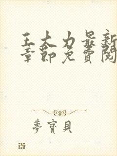 王大力最新更新章节免费阅读全文无