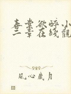 春棠欲醉小说第二章在线观看