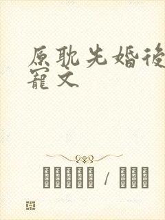 原耽先婚后爱甜宠文