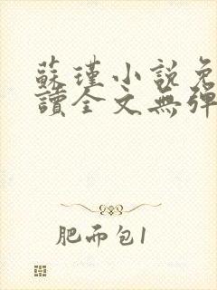 苏瑾小说免费阅读全文无弹窗