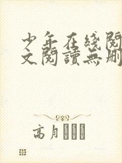 少年在线阅读全文阅读无删减