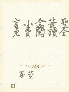 言小念萧圣小说免费阅读全文