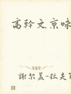 高干文京味小说