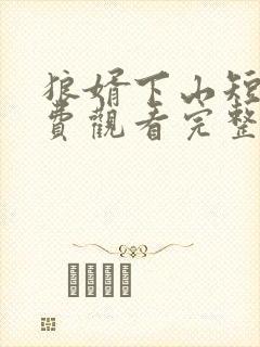 狼婿下山短剧免费观看完整版