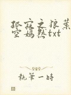 孤寂之狼叶凡司空嫣然txt