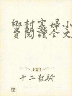 乡村寡妇小说免费阅读全文