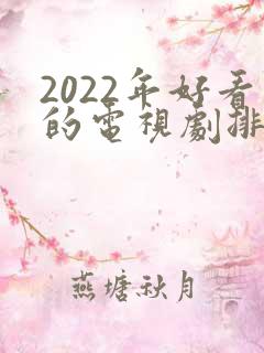 2022年好看的电视剧排行榜前十名