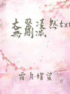 大医凌然txt无删减