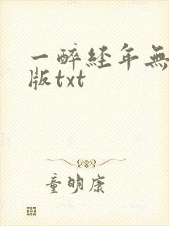 一醉经年无删减版txt