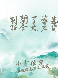 别闹了薄先生小说全文免费阅读