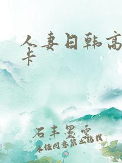 人妻日韩高清不卡