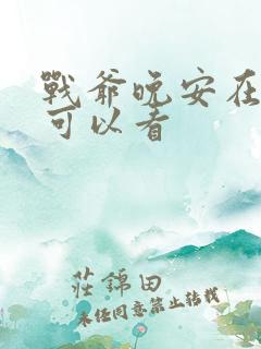 战爷晚安在哪里可以看