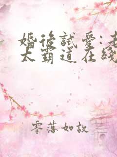 婚后试爱:老公太霸道在线阅读小说