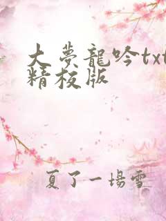 大梦龙吟txt精校版