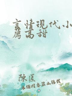 言情现代小说推荐高甜