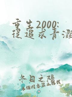 重生2000:从追求青涩校花同桌开始大结局