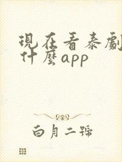 现在看泰剧都用什么app