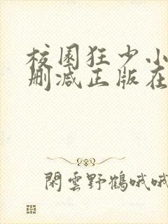 校园狂少小说无删减正版在线阅读