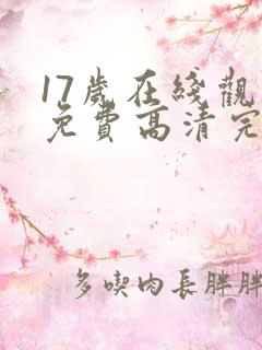 17岁在线观看免费高清完整版