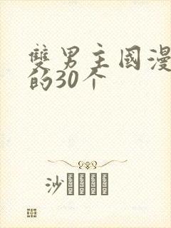 双男主国漫必看的30个