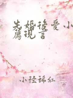 先婚后爱小说推荐现言