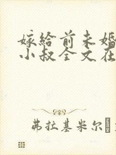 嫁给前未婚夫他小叔全文在线阅读