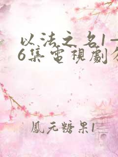 以法之名1—36集电视剧分集剧情