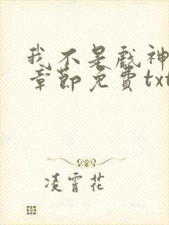 我不是戏神最新章节免费txt