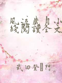 风流岁月小说在线阅读全文无弹窗