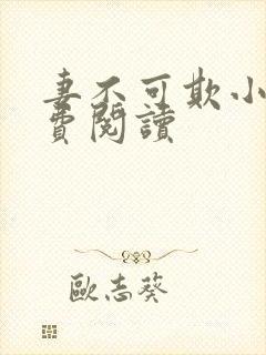 妻不可欺小说免费阅读