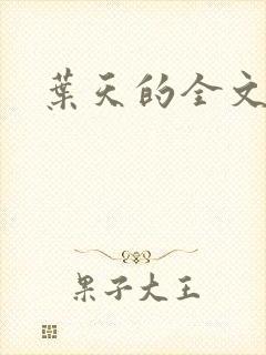 叶天的全文阅读