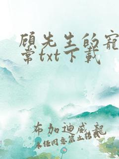 顾先生的宠妻日常txt下载