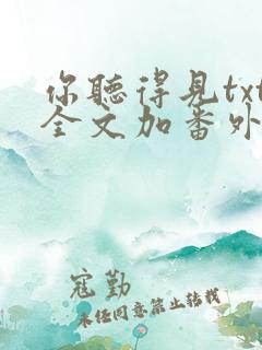 你听得见txt全文加番外