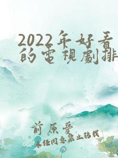 2022年好看的电视剧排行榜前十名