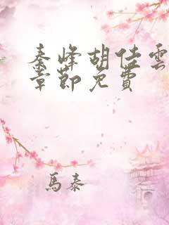 秦峰胡佳云最新章节免费