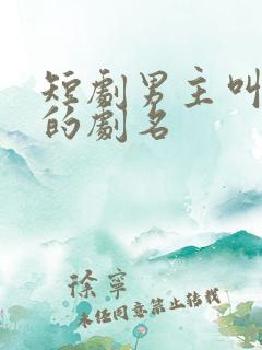 短剧男主叫苏叶的剧名