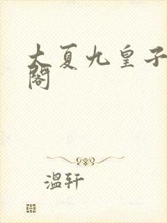 大夏九皇子笔趣阁