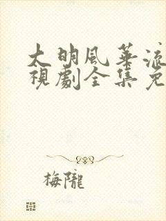 大明风华流畅电视剧全集免费