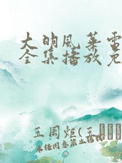 大明风华电视剧全集播放免费观看