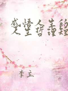 感悟人生的经典人生哲理短句